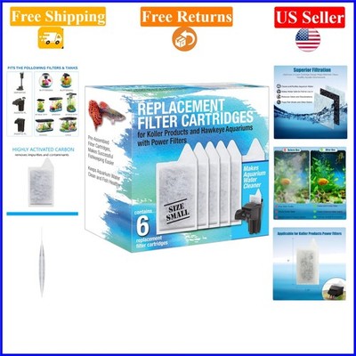 6-Pack Small Aquarium Filter Cartridges for 3-6 Gallon Fish Tanks