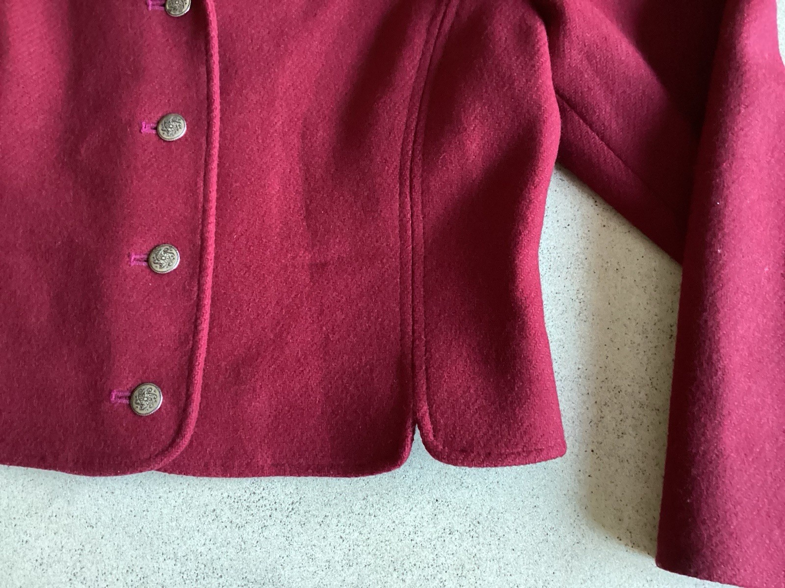 Pendleton Vintage  Wool Cropped Jacket Burgundy T… - image 6