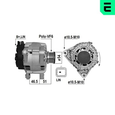ERA Lichtmaschine Generator 150 A 14 V für Peugeot 2008 I 1.2 THP 110/PureTech