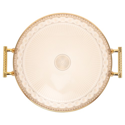 Round Tray Clear Plastic Tea Fruit and Dessert Cup Decorative for Cups