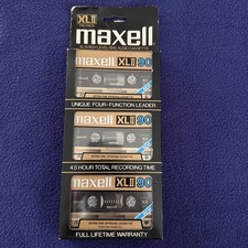 New rare 3 pack Maxell XLII 90-minute Blank Audio Epitaxial Cassette Sealed