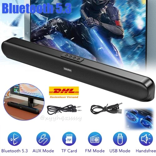 PC Lautsprecher Soundbar Bluetooth Laptop Computer Speaker Bass Aux-in/TF/FM/USB