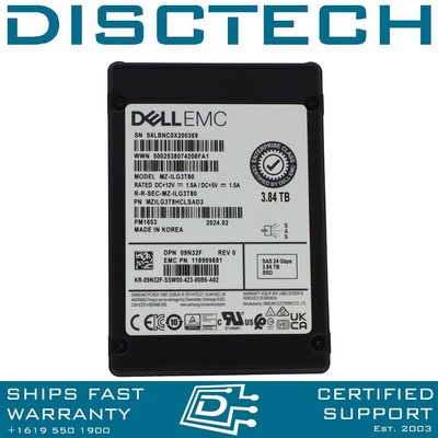 Dell 9N32F / Samsung MZILG3T8HCLSAD3 MZ-ILG3T80 PM1653 3.84TB 24Gbps SAS SSD