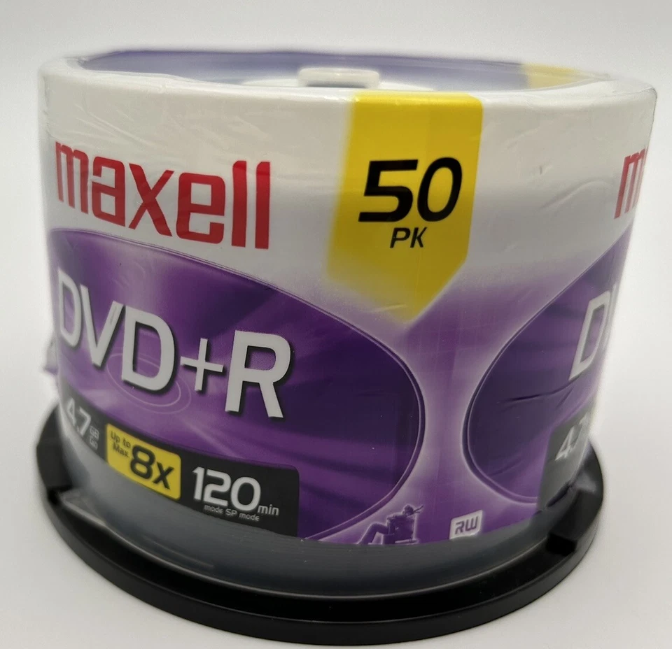 Maxell 4.7 GB 120 Min (2hr) 8X DVD+R 50 Pk Pack Disc, New Open Package - Image 4 of 4