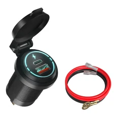 Car Charger Cigarette Lighter Socket Charging Power Outlet Dual USB Type-C Ports