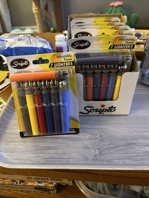 Scripto Views Adjustable Flame Pocket Lighters, 7 Count
