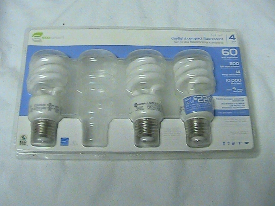 3 NEW 14 WATT 800 LUMENS ECOSMART DAYLIGHT COMPACT FLUORESCENT BULBS 60 WATT EQ - Image 4 of 4