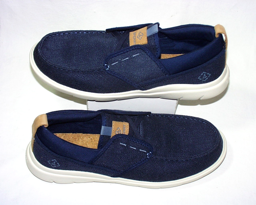 Mocasín Sperry Captain's Moc Boat SeaCycled Baja STS25018 lona superior, azul marino, nuevo - Imagen 5 de 8