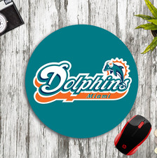 MIAMI DOLPHINS CUSTOM ROUND NEOPRENE MOUSEPAD DESK MAT SCHOOL HOME OFFICE