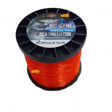 FILO BIG GAME SEA PREDATOR 680 MT ORANGE TRAINA 80 LB mm 0,80 IGFA TRACK LINE