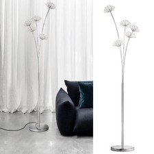 Crystal LED Floor Lamp Living Room Lighting Standing Lamp Tall Pole Shade 5 Head