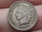 1907 Indian Head Cent Penny- VF/XF Details, Chocolate Brown