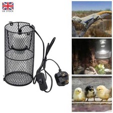 Reptile Ceramic Heating Light Bulb Lamp Holder with Anti-hot Cage Switch Cage UK