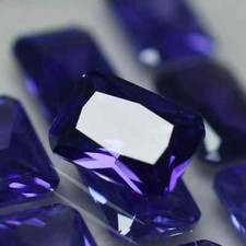 NATURAL CERTIFIED 12 Pcs Tanzanite Purple Emerald Cut Loose Gemstone 7x5 mm Lot