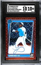 2021 Donruss Optic Lewin Diaz RED MOJO PRIZM /99 SGC 10 w/10 AUTO RC