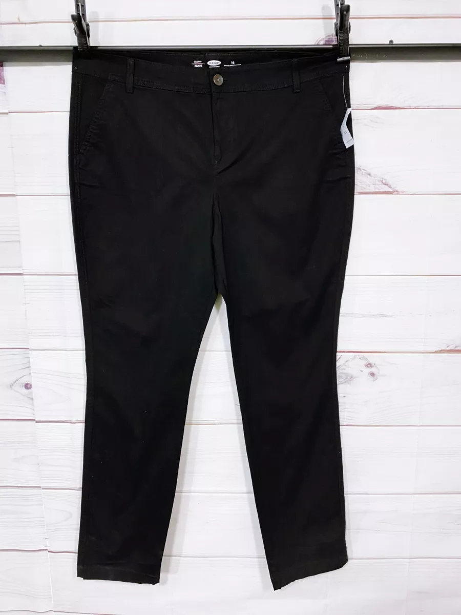 Old Navy Womens Skinny Pants Size 16 Black Flat Front High Rise Pockets