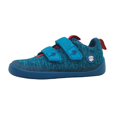 Affenzahn Knit Happy Shark Kinderschuhe Jungen Halbschuhe Klett Blau