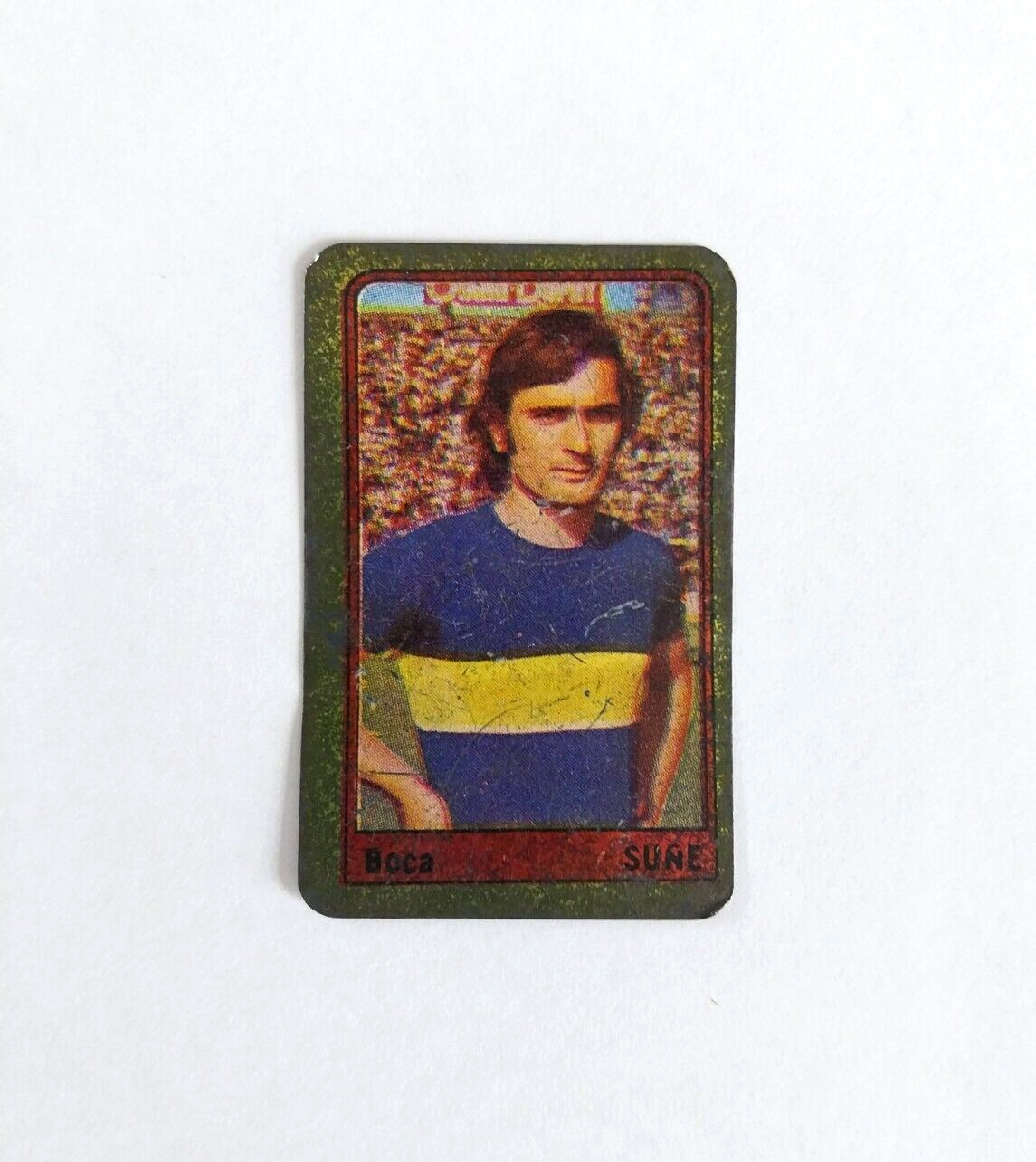 Vtg 1972 Argentina Tin Soccer Card Boca Juniors Rubén Suñe Very Rare