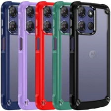 For Moto G Stylus 5G 2025 Transparent Hybrid Case Metal Buttons And Camera Edges