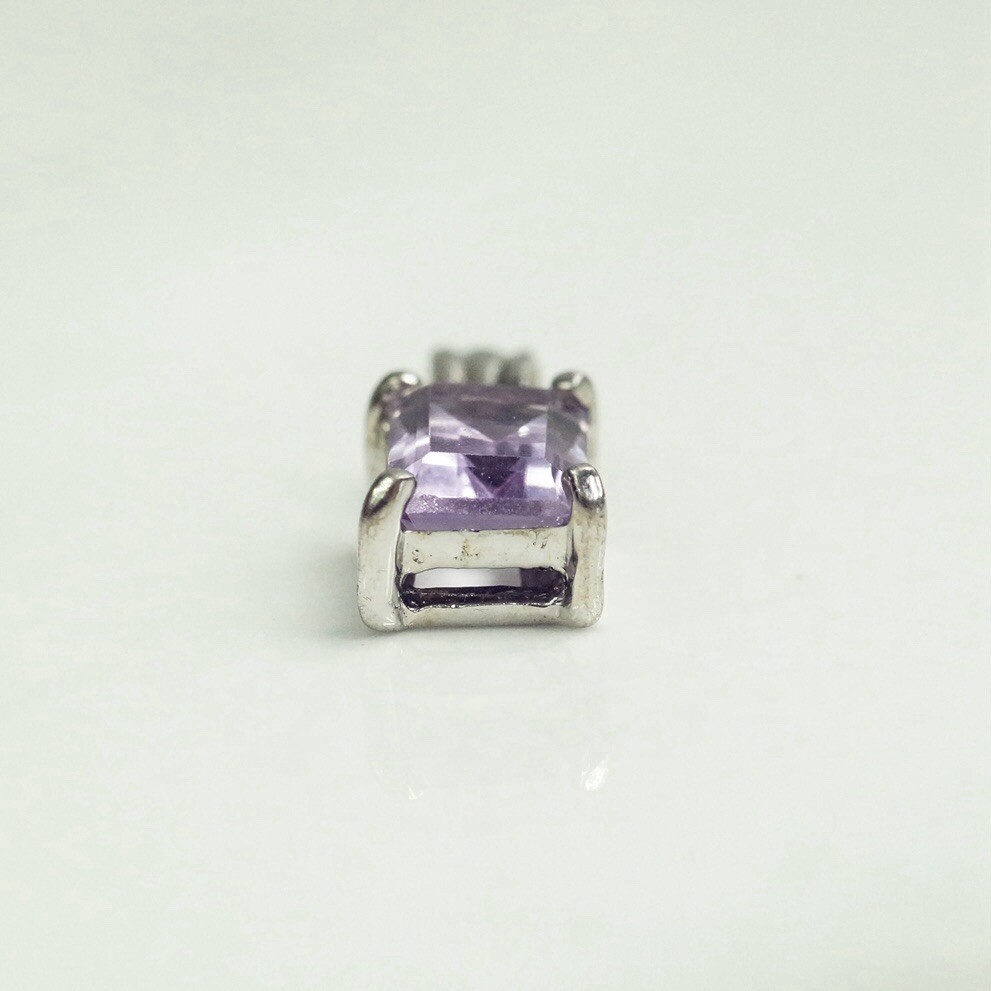 Sterling Silver Rectangle Amethyst Pendant | eBay