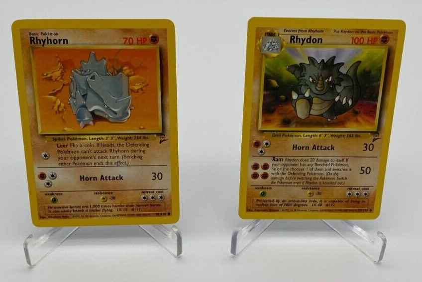 Pokemon Trading Card Game TCG Base Set 2 Rhyhorn & Rhydon 59/130 - 90/130