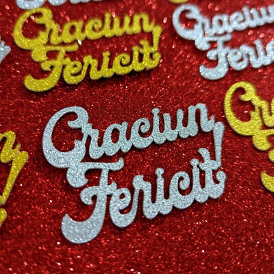 12 Stück Craciun Fericit! Cupcake Topper Gold, Silber
