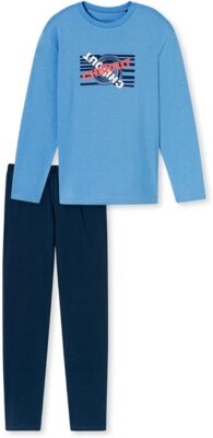 Schiesser 181992  Chillout Jungen Nightwear Schlafanzug Pyjama Nachtwäsche blau