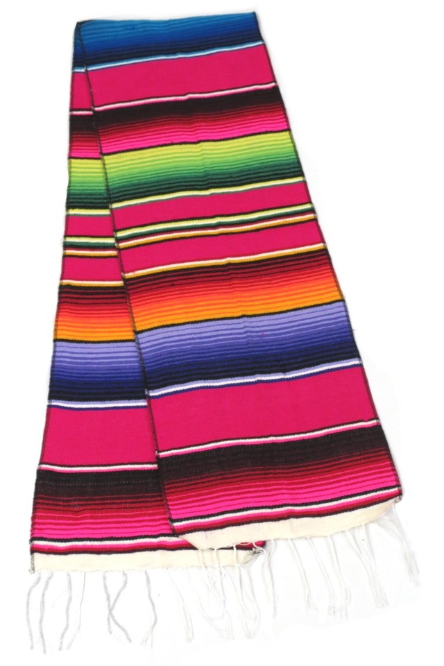Large Woven Mexican Sarape Zarape Table Runner 12" Wide 72" long eBay