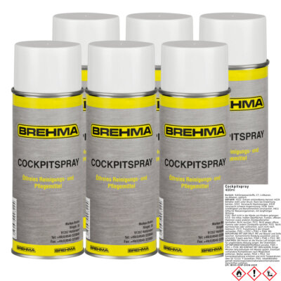6x BREHMA Cockpitspray Innenraumpflege Cockpit Reiniger Cockpitpflege 400ml