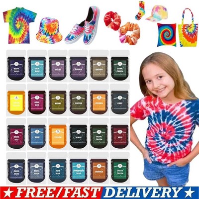Fabric Dye 24 Colours Clothes Powder Pigments-Tie Dye Permanent Tie Dye Powder