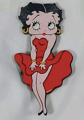 Betty Boop Marilyn Monroe Pose Magnet 4'' Red Dress Wooden KFS Fleischer Studios