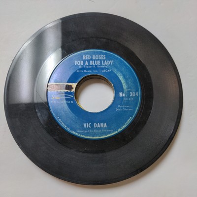 45 RPM Vic Dana Red Roses For A Blue Lady/Blue Ribbons (For Her Curls) Vinyl VG