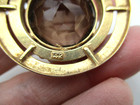 14K Solid Yellow Gold Brown Smokey Topaz Pearl Brooch Pin [PI 5] — photo 3