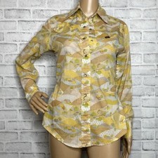 Lee vintage 70s countryside novelty print pearl snap shirt fits small