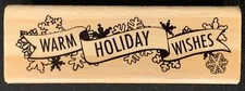 CraftSmart Warm Holiday Wishes Snowflakes Rubber Stamp