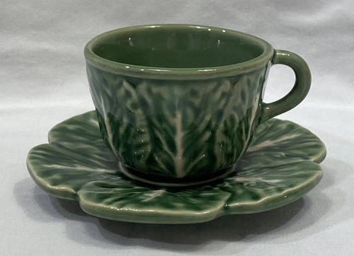 Bordallo Pinheiro Cabbage Green Demitasse Cup & Saucer