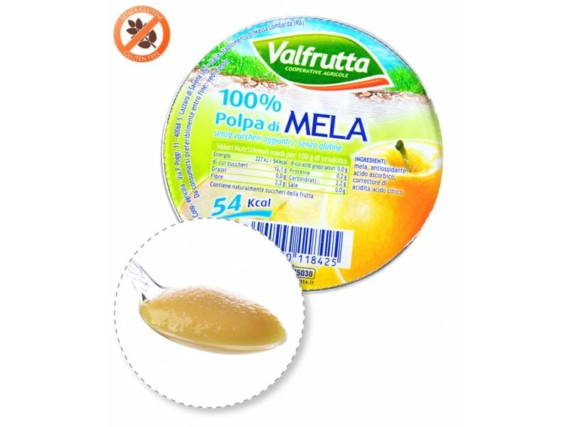 Polpa di Mela 60 Porzioni Valfrutta polpa di frutta di mele