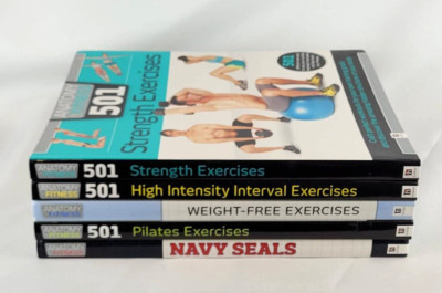 PILATES, STRENGTH, WEIGHT-FREE, HIGH INTENSITY, NAVY SEALS 5 Workout Guides NEW