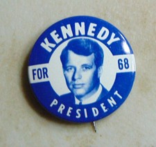 Robert F. Kennedy RFK 1968 campaign pin button political