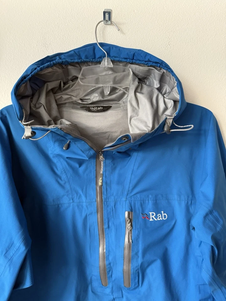 Rab Pullover Waterproof Rain Jacket Blue Medium Event Windbreaker Coat Shell - Image 2 of 4