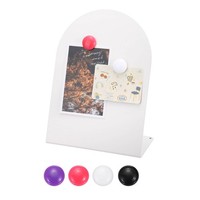 Magnet-Pinnwand FüR Schreibtisch Mit 4 Bunten Magneten, Weiß