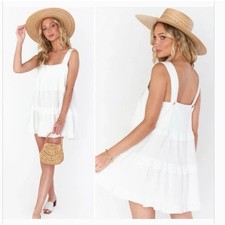 Show Me Your Mumu Napa Mini Dress White Overall Style Mini Dress XS