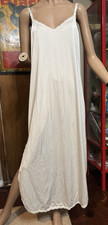 VTG Shadowline Ivory Full Slip 34  Sz 36 Lace Trim Double Slit EXC