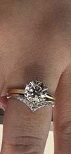 Engagement Ring Set 2.20Ct Round Cut Diamond 14k Yellow Gold Finish in Size J-W
