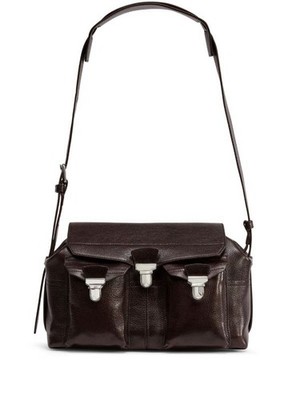 Lemaire Medium Gear Bag - Dark Eggplant/Brown