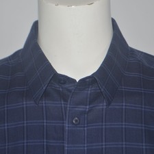 Mint UNTUCKit Regular Fit Wrinkle Free Navy Plaid Long Sleeve Casual Shirt Sz XL