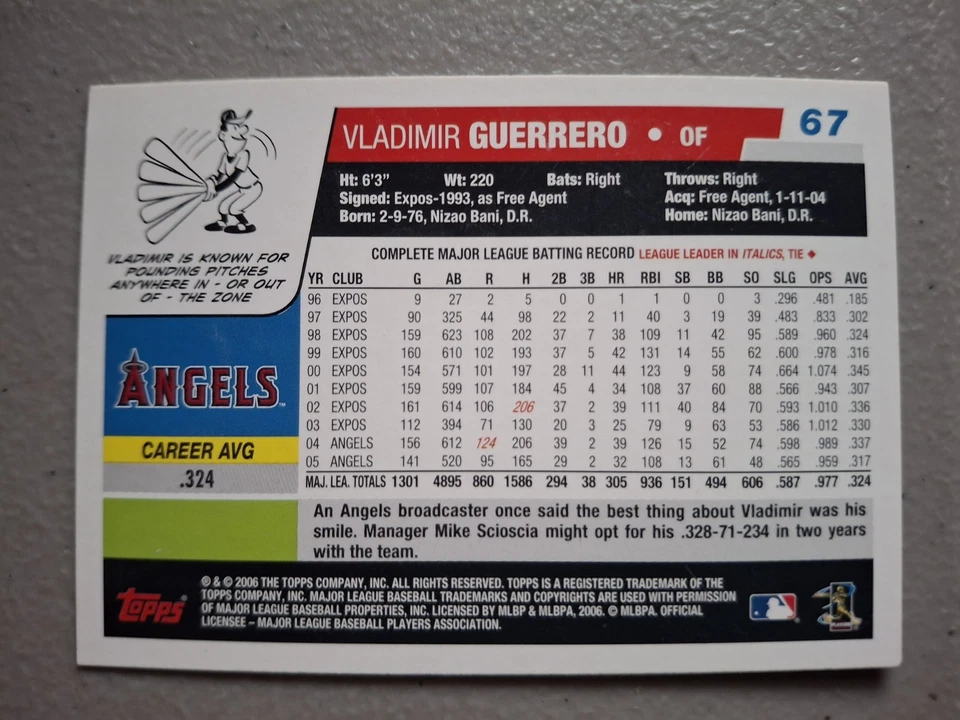 2006 Topps Opening Day - Vladimir Guerrero #67 - Image 2 of 2