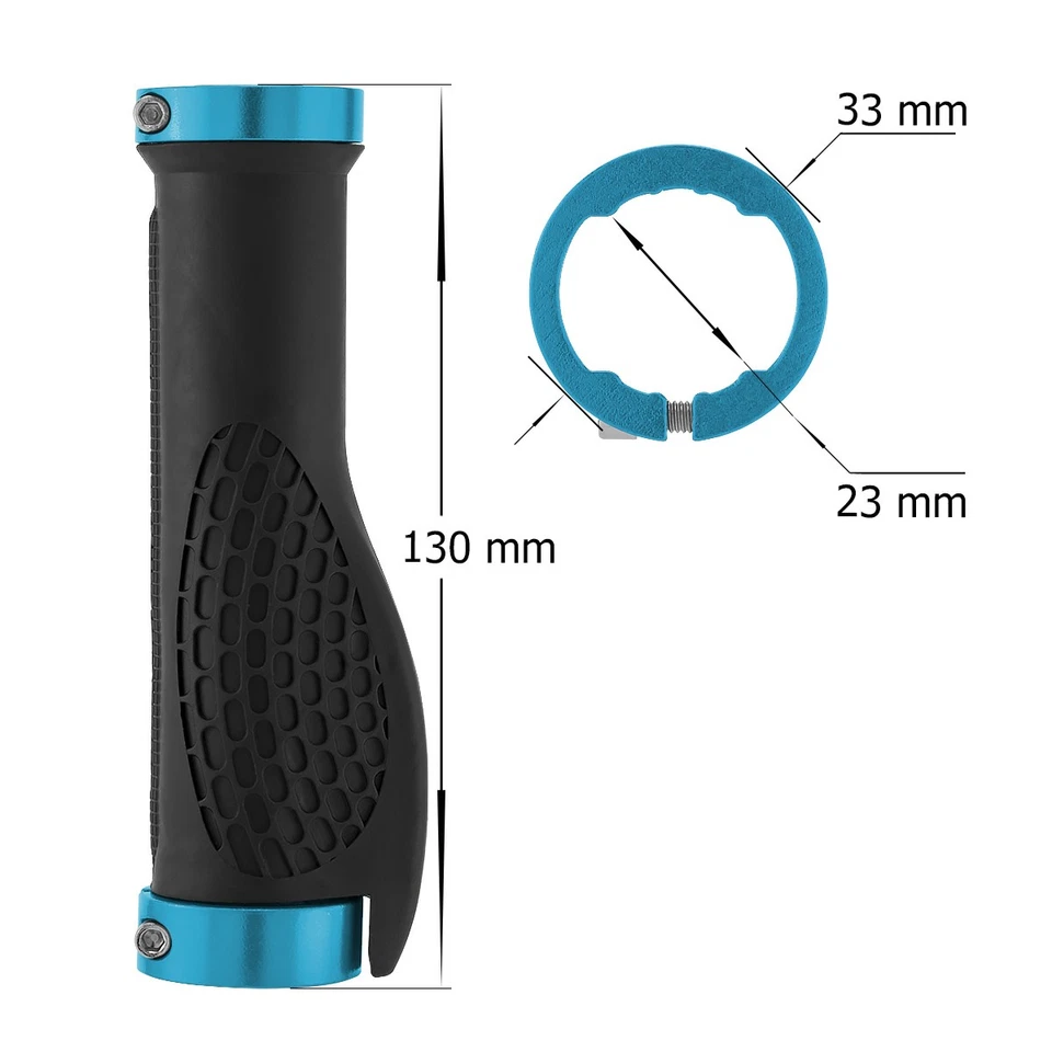 Fahrrad Lenkergriffe Fahrradgriffe Gummi Griffe Schraubgriffe Alu MTB Blau eBike - Bild 2 von 2