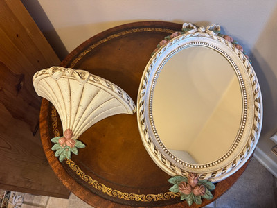 Burwood Bow And Rose Home Decor Set Mirror & Shelf 1991