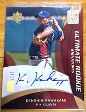 UD Ultimate Collection Braves Kenshin Kawakami Limited Rookie Autograph Card. rookie card picture
